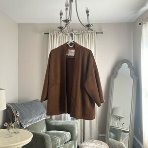 Brown lightweight faux suede Anthropologie jacket